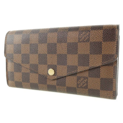 Louis Vuitton Portefeuille Sarah N63209 Damier Canvas Brown Ca0155 Unisex Long