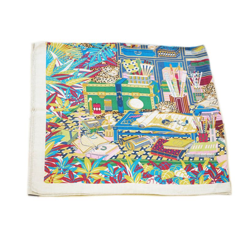 Hermes H243762s Carre 140 12 Leopards Beige Blue - Large Size Silk 30%