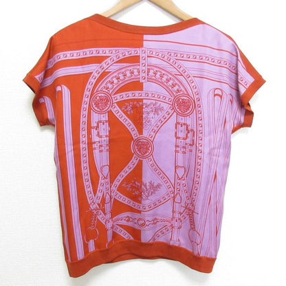 22ss Hermes Grand Tralala Twill Laine Short Sleeve Silk Cut and Sewn 2e2814do