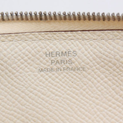 Hermes Azap Long Classic Machete Vaux Epson Off White Wallet Silver