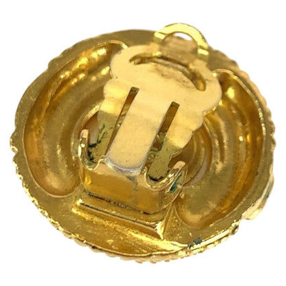 Chanel Vintage Faux Pearl Coco Mark Gold White Plated/faux Pearl Earrings