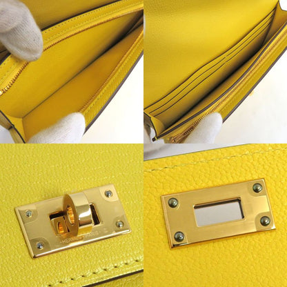 Hermes Kelly Pocket Long Jo-nunapur Pink Gold Hardware W Engraved 2024