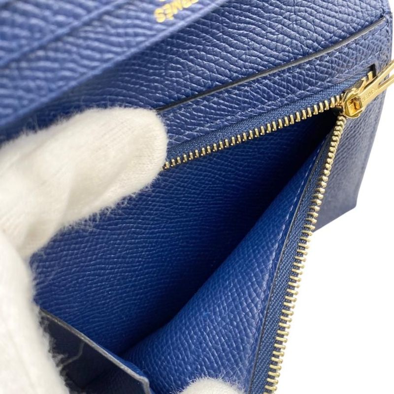 Hermes Bifold Wallet Bearn Compact H039790cc7u W Engraved Epson Navy Gold