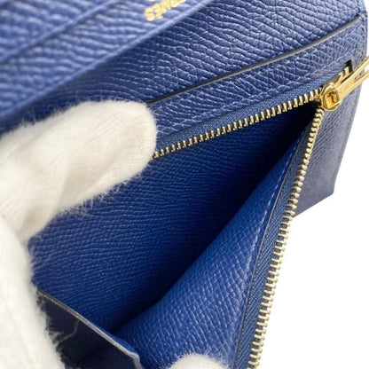 Hermes Bifold Wallet Bearn Compact H039790cc7u W Engraved Epson Navy Gold