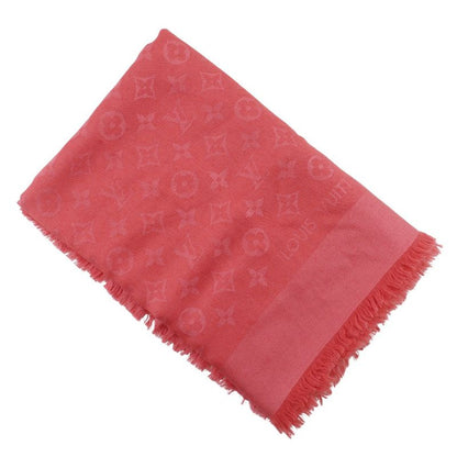Louis Vuitton Shawl Monogram 402336 Silk And Wool Red Women's Stole