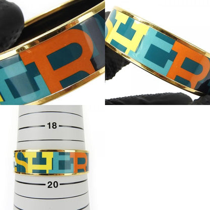Hermes Bracelet Emile Enamel Metal Greenish Multicolor Gold Hardware O Engraved