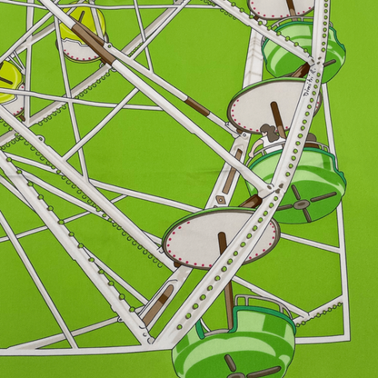 Hermes Carre 90 Scarf Grande ROUE Ferris Wheel Green
