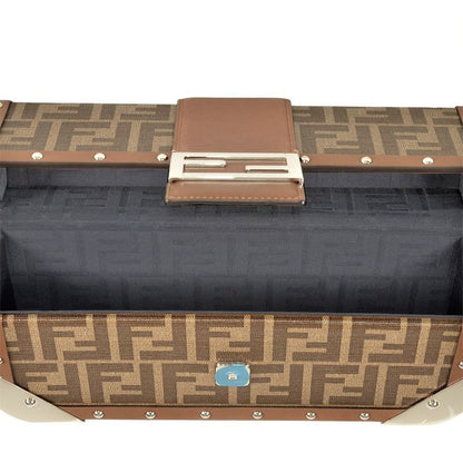 Fendi Zucca Trunk Shoulder Bag PVC Leather 7va498 Brown Women