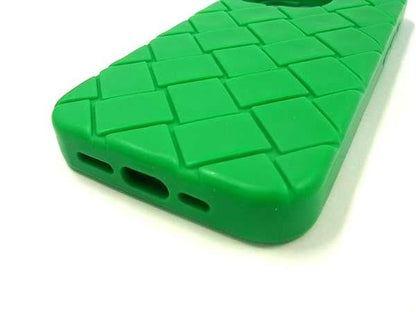 Bottega Veneta Intrecciato Rubber Iphone 14pro Phone Case In Green Fb7959