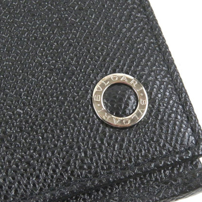 Bvlgari Leather Bvlgari Man Silver Hardware Long Wallet Black With Box Made In