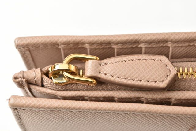 Prada Wallet Fold Prada Wallet 1ml009 Saffiano Leather Cipria Beige