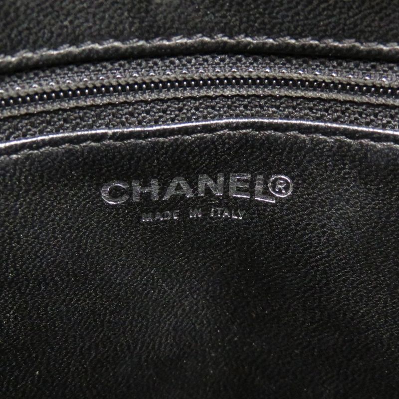 Chanel Reprint Tote Caviar Skin Black Silver Hardware 7th Tote Bag Coco Mark
