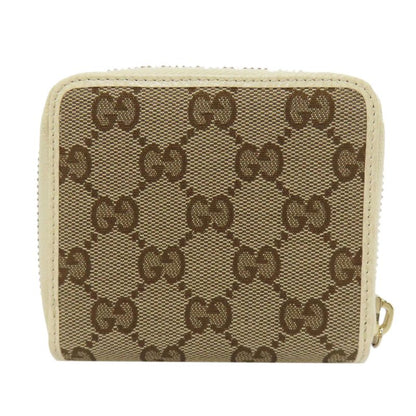 Gucci 346056 Outlet GG Bifold Wallet With Coin Purse Canvas Calf Women