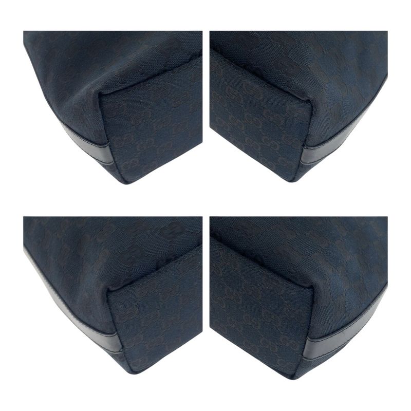 Gucci Black Silver Hardware GG Canvas 000 0602 Shoulder Bag Shoulder Women