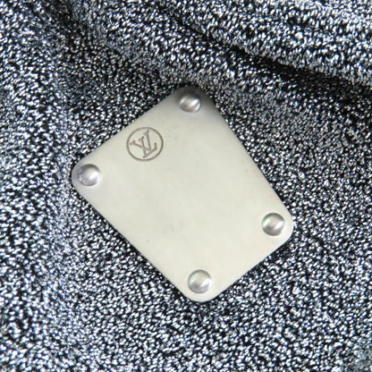 Louis Vuitton 23SS LV Logo Plate Pocket Design Lamé Knit Mini Skirt Silver XS
