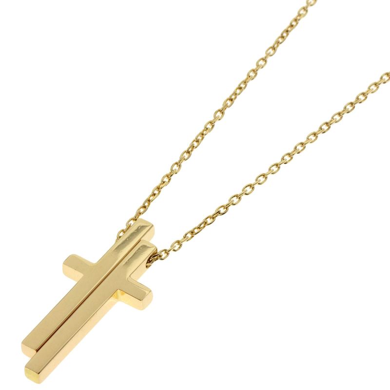 Gucci Separate Cross Necklace 18K Yellow Gold Ladies