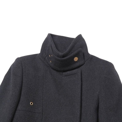 Gucci Coat Size 38 Cashmere Blend Belted Stand Collar Stainless Steel Middle