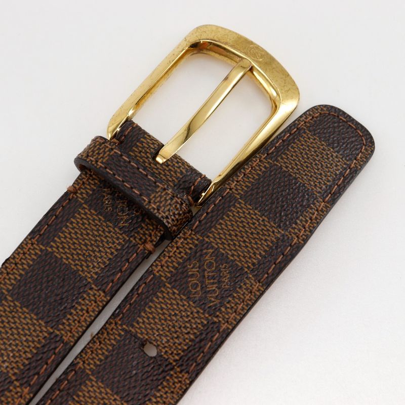 Louis Vuitton Santure Ellipse M6995 Damier Canvas Brown Ca1101 Men's Belt
