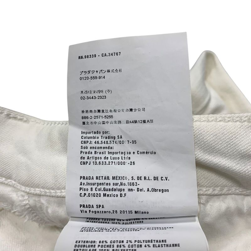 3251 Prada Rn.98339-Ca.34767 Skinny Stretch Denim White 26s Size Used