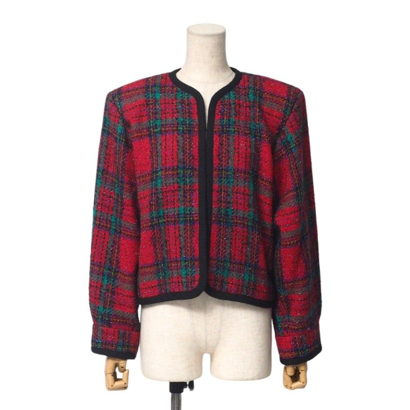 YVES Saint Laurent Yves Saint Laurent Vintage Collarless Jacket Tweed Jacket