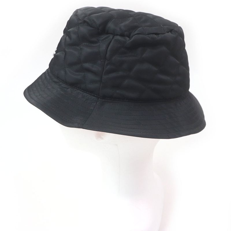 Celine 2aub0930c Logo Print Cotton Quilted Bucket Hat Black M Made In France