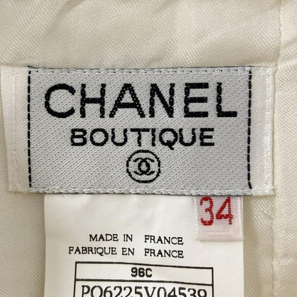 Chanel Miniskirt Size 34 S Women - Po6225 Ivory Coco Mark Button