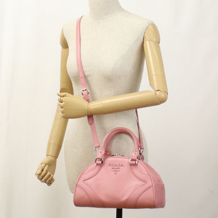 Prada 2WAY Bow Ring Bag 1bb071 Boston Bag Leather Women