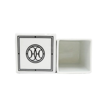 Hermes Sugar Box H DECO White Black Pottery Accessories Others