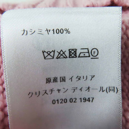 Christian DIOR 344s13bm003 100% Cashmere Frilled Short Sleeve Knit Pink Gray