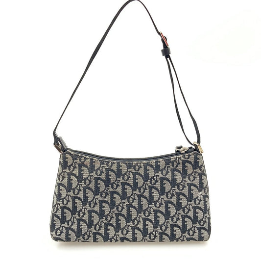 Christian Dior Trotter Handbag Pouch Beige X Black