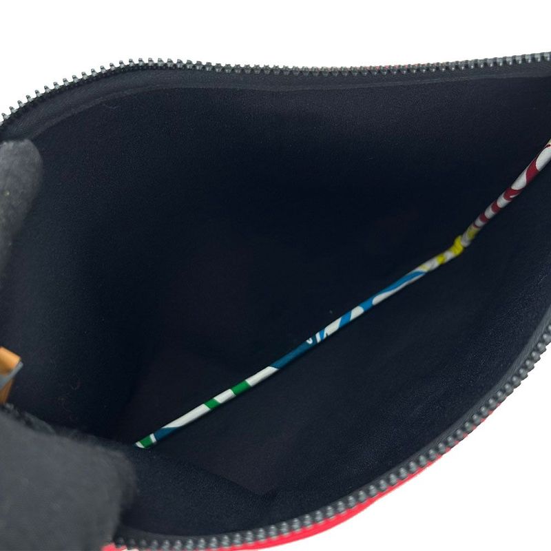 Hermes Pouch Clutch Bag Trousse Flat Neobain GM Red Nylon Accessories Ladies