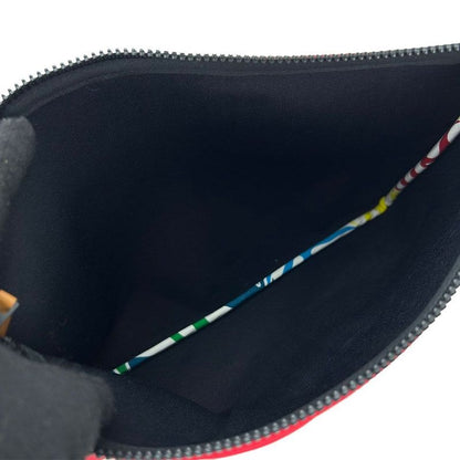 Hermes Pouch Clutch Bag Trousse Flat Neobain GM Red Nylon Accessories Ladies