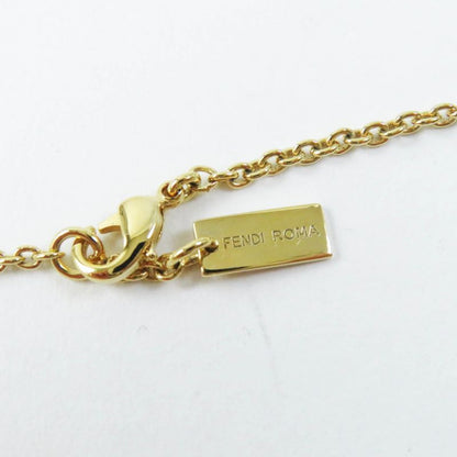Fendi 8ak081 Logo Ribbon Necklace/pendant Gold With Box Ladies