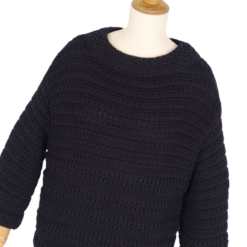 Chanel Knit Sweater Cubic Sleeves Cotton Top Les