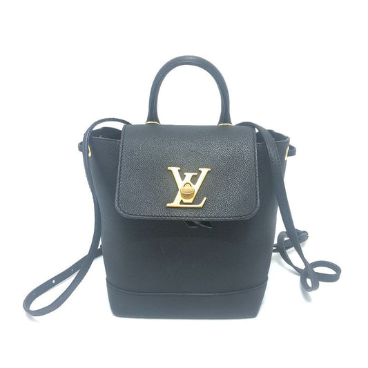 Louis Vuitton Backpack Sac Lock Me M54573 Leather Black