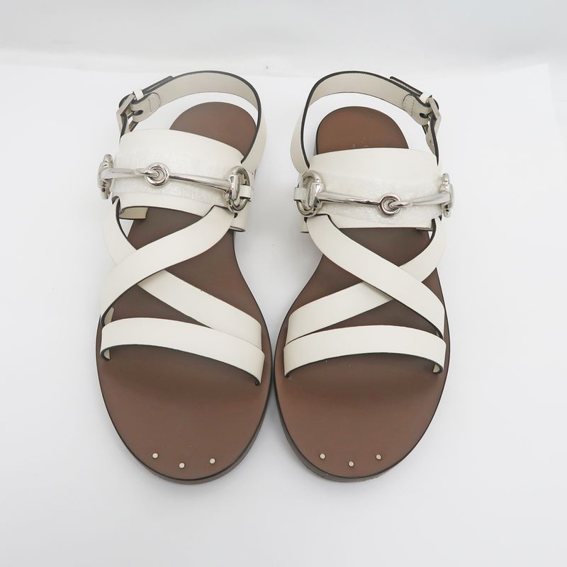 Gucci Sandals Bit White Dark Brown Size 37 1 2 Women's Apparel Women's