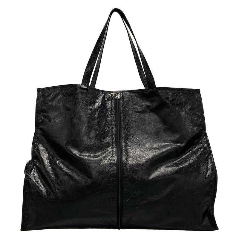 Balenciaga Tote Bag Shopper Garment Tote Bag 811607 Black Crinkled Lambskin