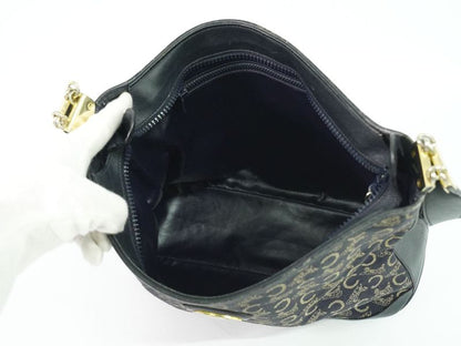 Authentic Celine C Macadam Shoulder Bag Canvas Navy Macadam Bag Pre-owned