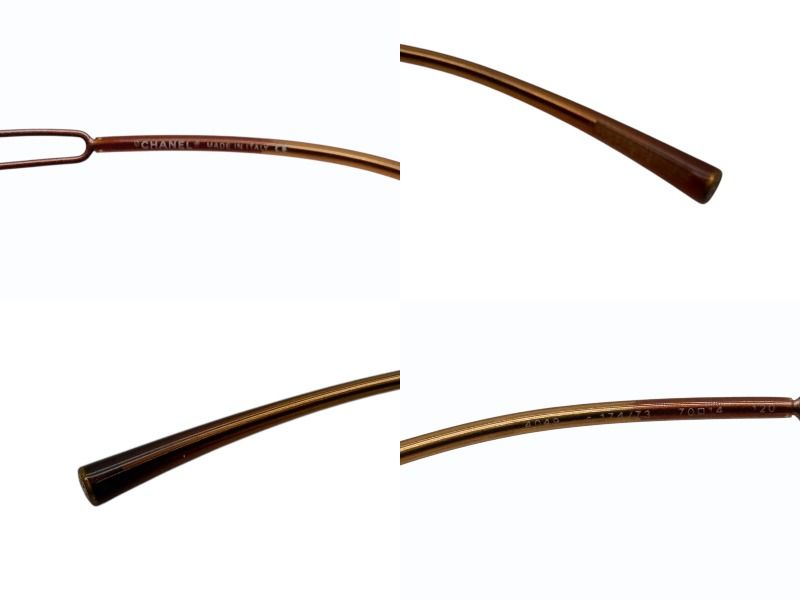 Chanel Rimless Sunglasses CC Logo Blanc Brown Eyewear — view 5