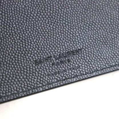 Saint Laurent Paris 396307 Leather Logo Compact Wallet Billfold Wallet Black
