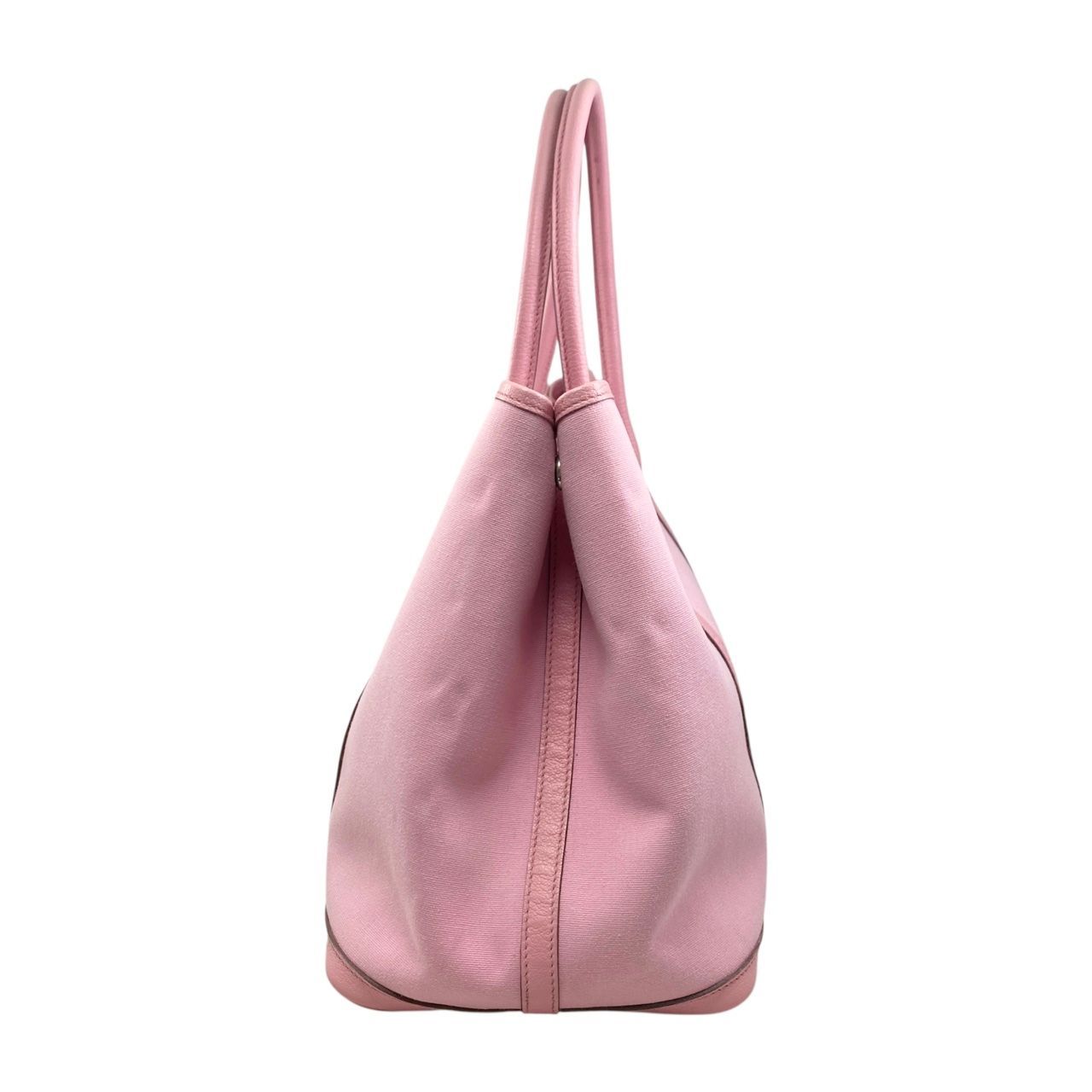Hermes Tote Bag Garden Party PM Engraved □M Negonda Toile Offiche Pink Hermes
