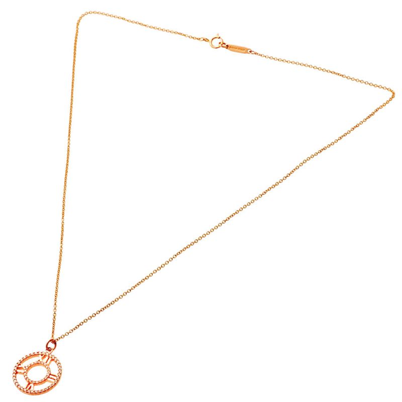Tiffany & Co Tiffany & Co Atlas Open Circle Necklace With Diamonds 18K Pink