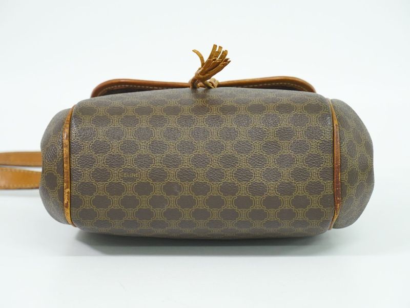 Authentic Celine Macadam Shoulder Bag Pochette PVC Brown Macadam Bag Pre-owned