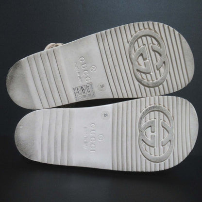 Gucci GG Rhinestone Sports Sandals Size 35 Approx 22cm (8.66in) Beige Ladies