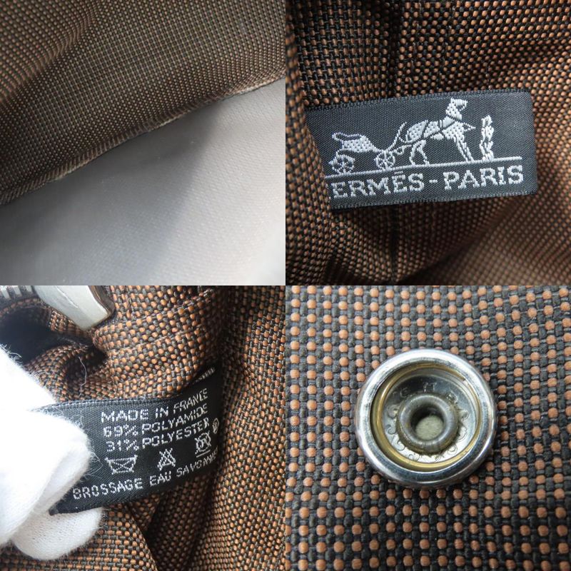 Hermes Handbag Tote PM Her Line Canvas Brown Old Hardware Casual Usual Women