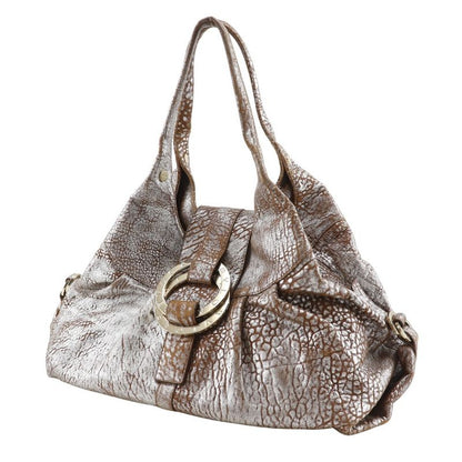 Bvlgari Bulgari Chandra Leather Silver/brown Women's Tote Bag
