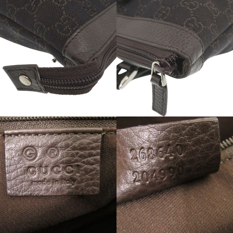 Gucci GG Abbey Tote Bag Canvas Leather 268640 Dark Brown 0767 Gucci