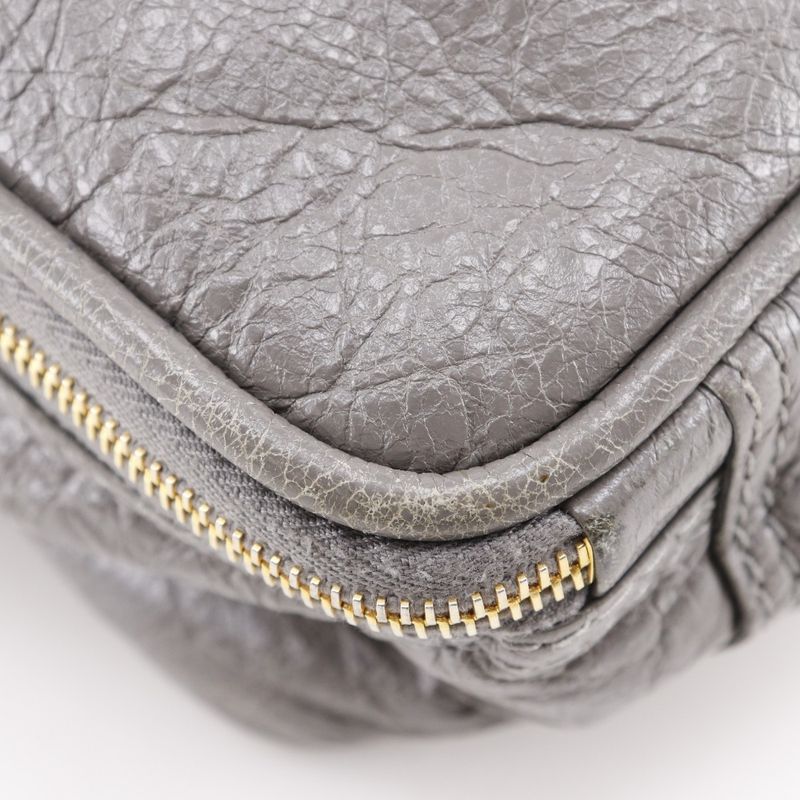 Balenciaga Blanket Square S 2WAY Shoulder 466541 Leather Gray Women's Handbag