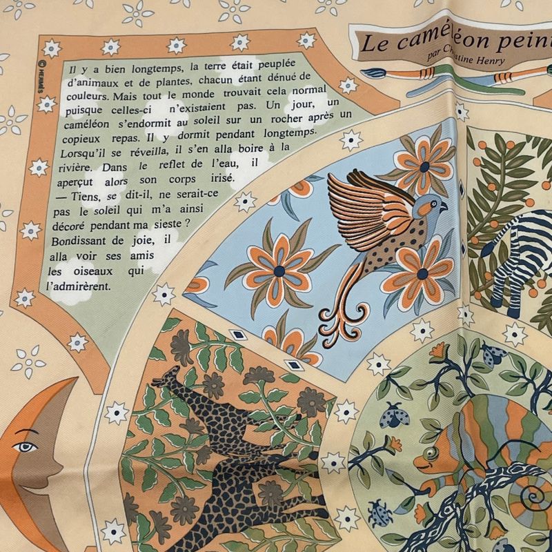 Hermes Le Cameleon Peintre Scarf Silk Multicolor