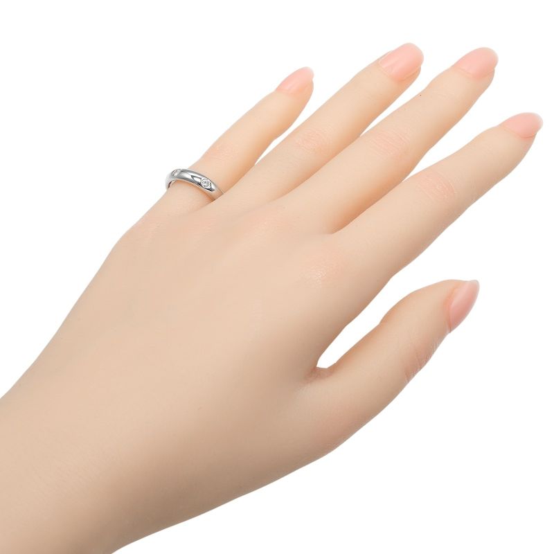 Cartier Stella 18kwhite Gold With Diamonds #8.5 Ladies 4.62g Ring